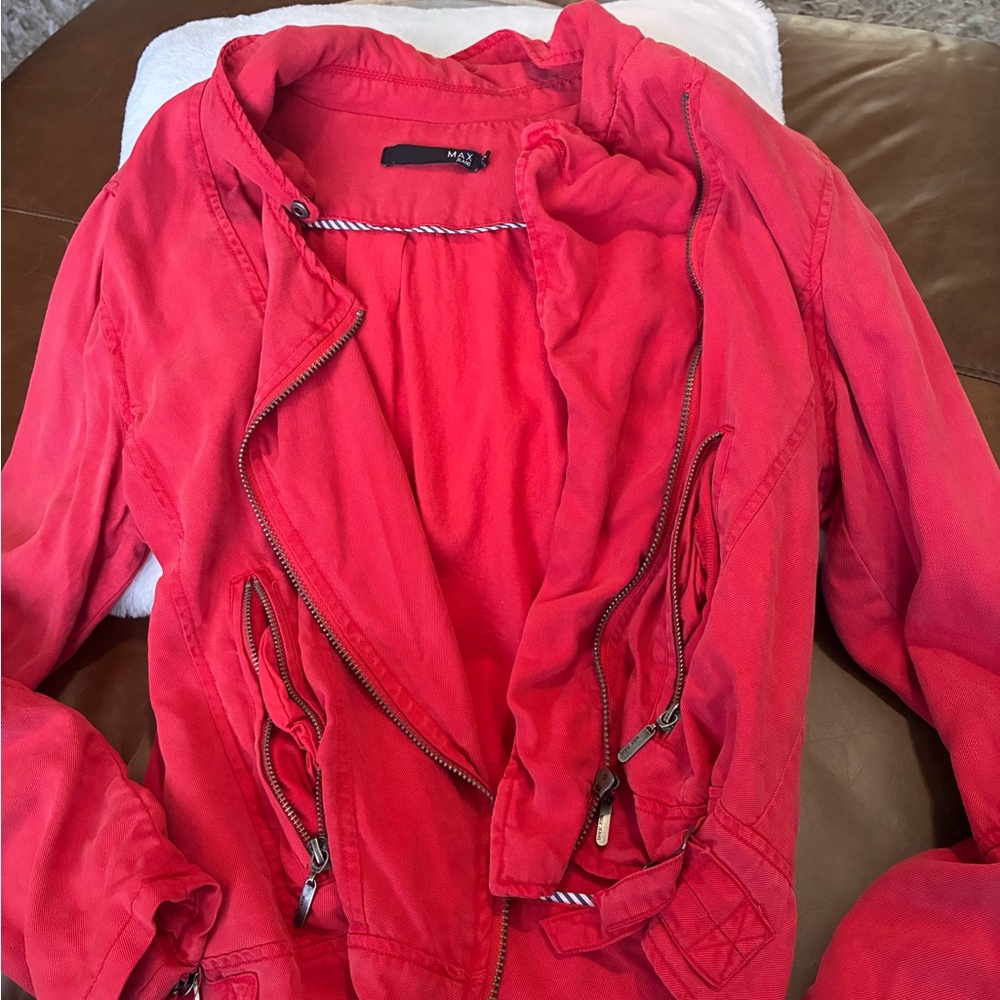 Max Jeans Vibrant Red Bomber Jacket